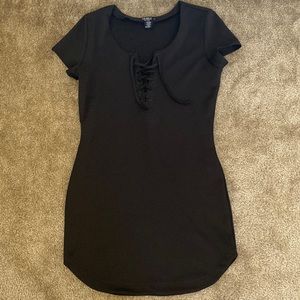 Lace up mini dress